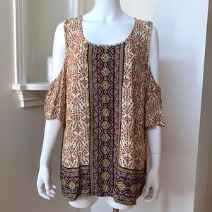Peek a Boo Drop Shoulder Boho Blouse